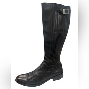 Giorgio Armani Black Leather Kneehigh Riding Boots